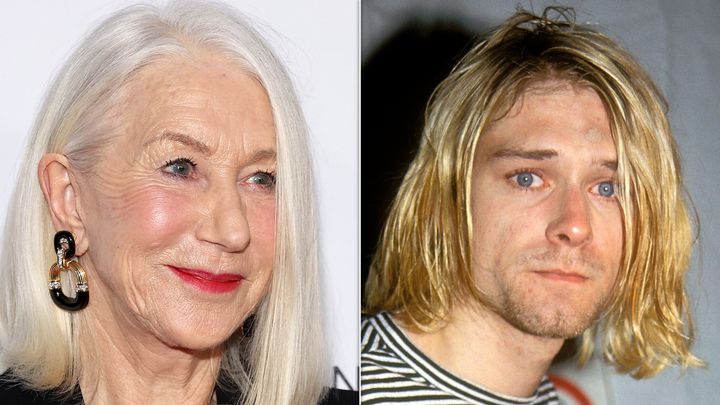 From left: Helen Mirren and Kurt Cobain.