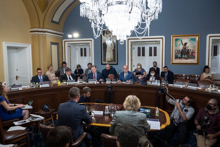 Representatives testify during a House Rules Committee hearing to discuss the Presidential Election Reform Act at the U.S. Capitol on Sept. 20, 2022. The legislation, proposed by Rep. Liz Cheney (R-Wyo.) and Rep. Zoe Lofgren (D-Calif.), aimed to prevent future presidents from trying to overturn election results through Congress and made reforms to the Electoral Count Act. 