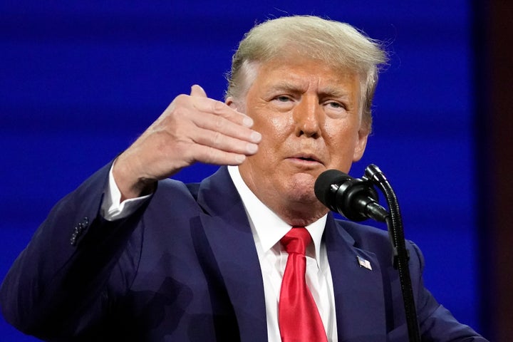 Former president Donald Trump speaks at the Conservative Political Action Conference (CPAC) on Feb. 28 in Orlando, Florida.