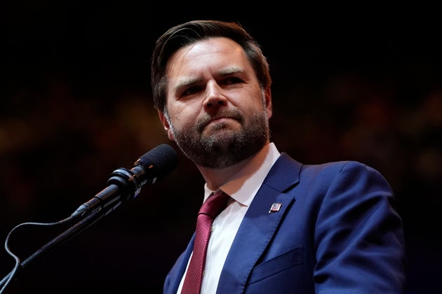 Republican vice presidential nominee Sen. JD Vance, R-Ohio, speaks before Republican presidential nominee former President Donald Trump at a campaign rally at Madison Square Garden, Sunday, Oct. 27, 2024.