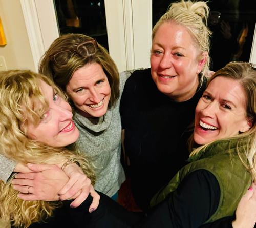 "There are now four of us from our larger friend group in 'The Club Nobody Wants To Belong To,'" the author writes. (From left to right: the author, Nancy, Jenny and Tippett)