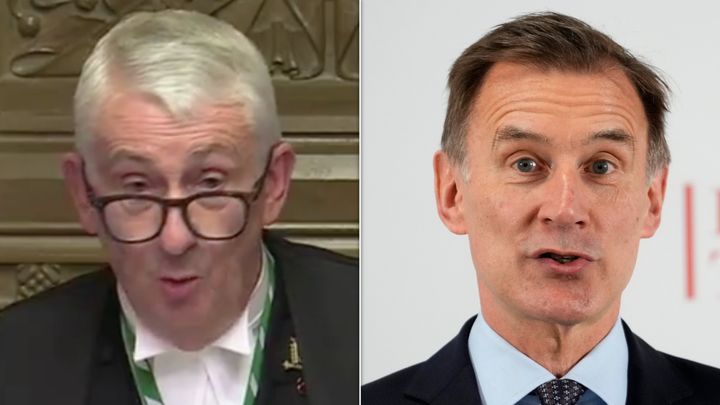 Speaker Lindsay Hoyle and shadow chancellor Jeremy Hunt