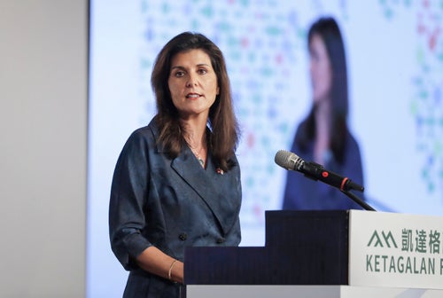 Nikki Haley, former United States Ambassador to the United Nations, delivers a speech in Taipei, Taiwan, on Aug.21, 2024.