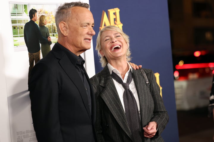 Hanks et Wright assistent à la première mondiale de "Ici" lors du Festival AFI 2024 plus tôt ce mois-ci.