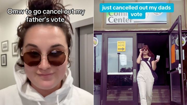 "I think the 'on my way to cancel my dad's vote' trend is not only hilarious, but reaffirms my belief that women, especially young women, are so incredibly powerful when we all come together," said Gia Erichson, a 30-year-old actor who made a TikTok.