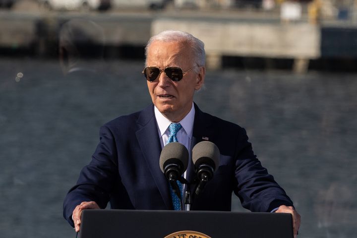 US President Joe Biden delivers remarks on his administration's Investing in America agenda at the Port of Baltimore on October 29, 2024