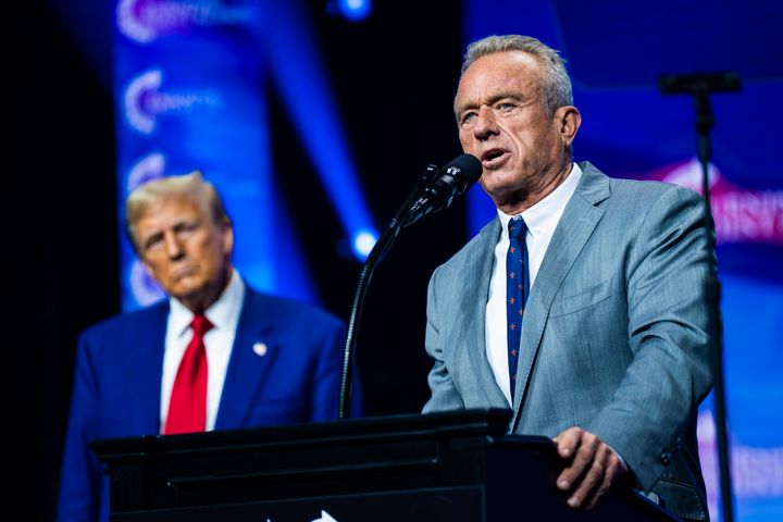 Robert F. Kennedy Jr., right, and Donald Trump appeared at a Turning Point Action rally recently.