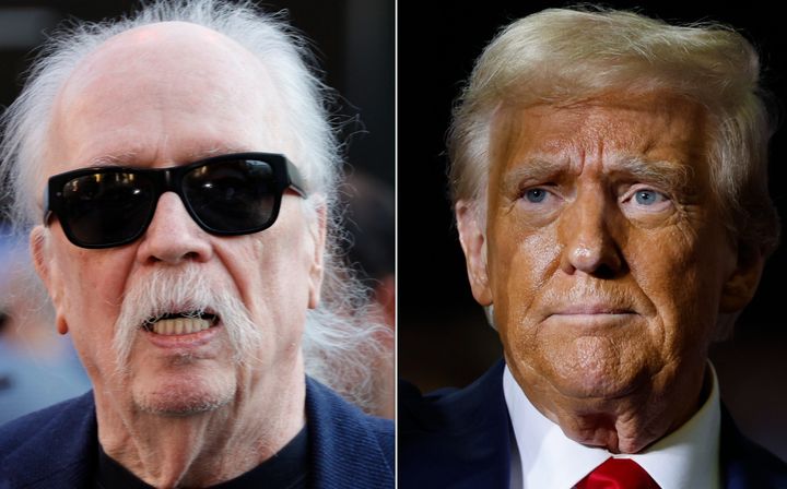 Carpenter (left) has slammed Trump across interviews for his divisive rhetoric for years.