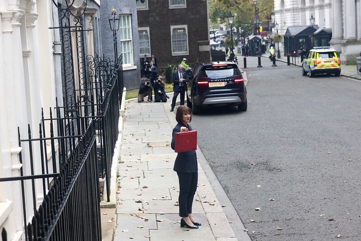 Rachel Reeves in Downing Street before the Budget.