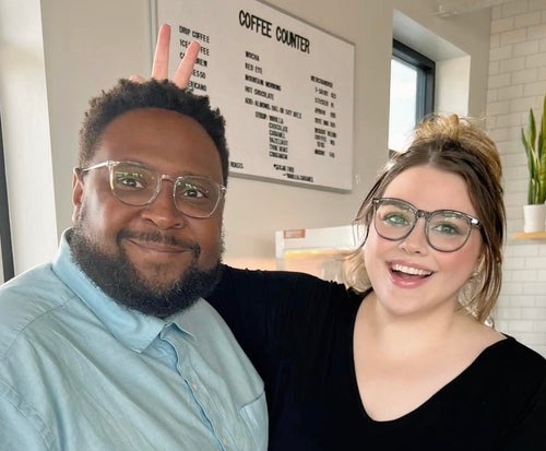 The author and her husband, Donald, celebrating his tenure-track offer, March 2023.