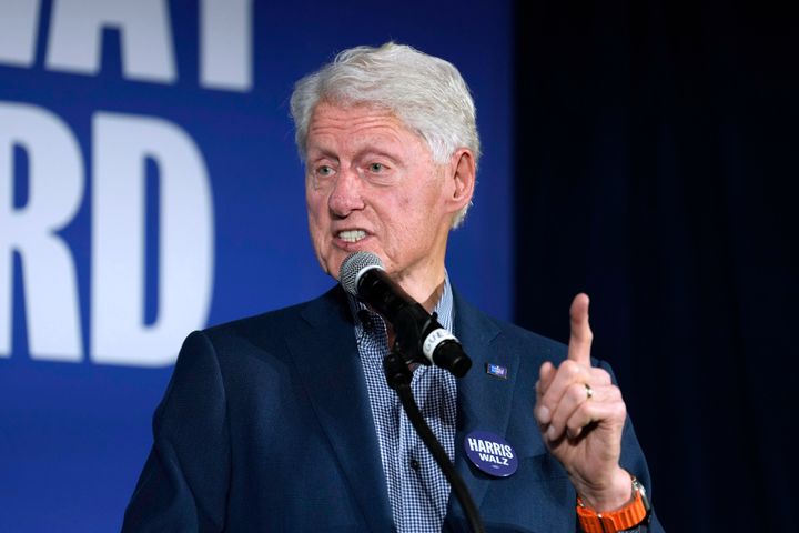 Former President Bill Clinton speaks at a campaign event supporting Democratic presidential nominee Vice President Kamala Harris Wednesday, Oct. 23, 2024, in Phoenix. 