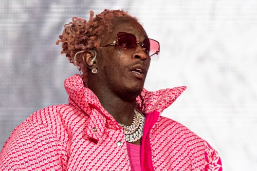 Young Thug performs at the Lollapalooza Music Festival in Chicago on Aug. 1, 2021. 