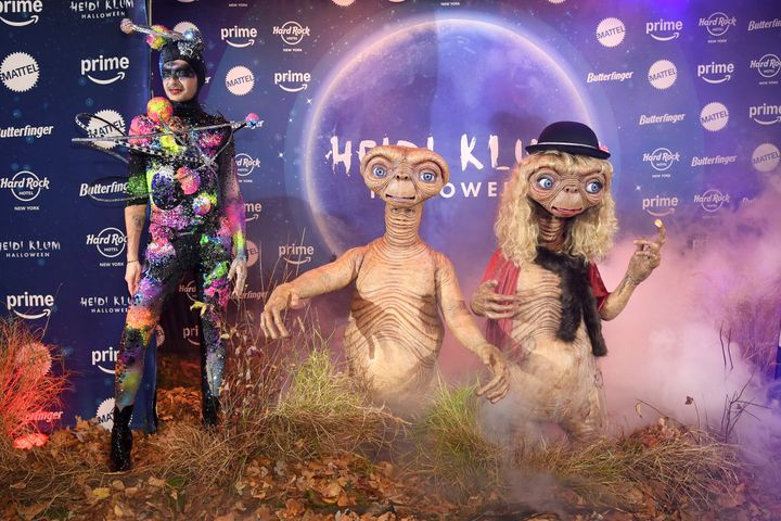 Bill Kaulitz, Tom Kaulitz and Heidi Klum at the latter's 23rd Halloween bash.