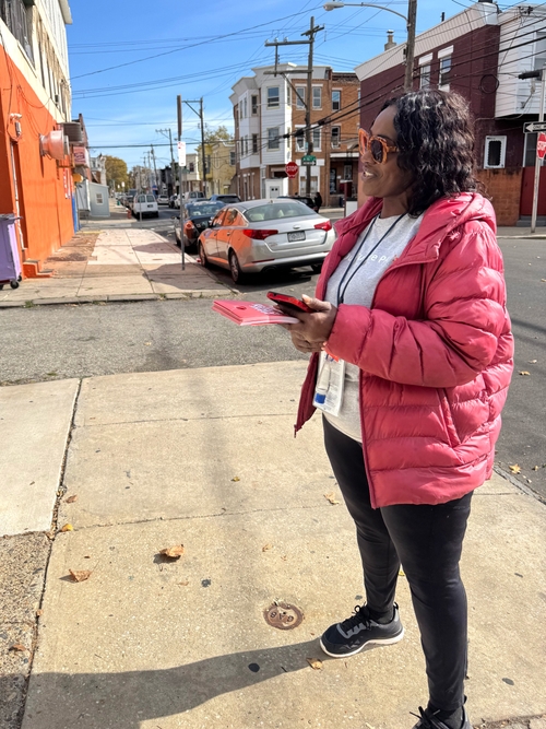 Veronica Bell has been a canvasser since 2016 and says she enjoys getting out into the community.