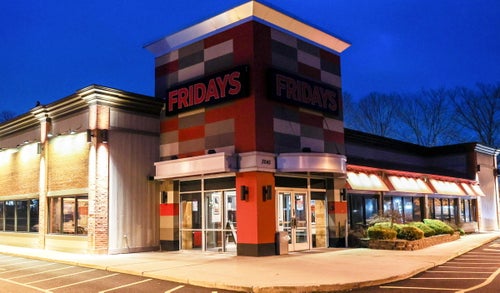 Photo of the permanently shuttered TGI Fridays in Islandia, New York, on January 3, 2024. (Photo by Steve Pfost/Newsday via Getty Images)