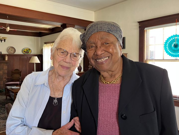 Helen (left) and James Ella on a lunch date with the author.