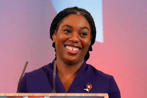 Britain's Member of Parliament Kemi Badenoch, speaks after being elected as the new leader of the opposition Conservative Party, in London, on Nov. 2, 2024.