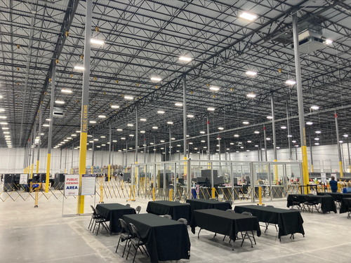 The Fulton County "Election Hub" takes up 400,000 square feet of a 1-million-square-foot warehouse in Georgia.