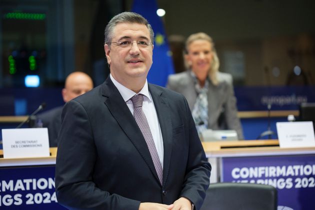 BRUSSELS, BELGIUM - NOVEMBER 4: CD Commissioner for Sustainable Transport and Tourism Apostolos Tzitzikostas arrives for a hearing in the European Parliament on November 4, 2024 in Brussels, Belgium. Commissioners-designate appear in public hearings at the European Parliament. After that, the Commission as a whole is approved in a single vote of consent by the Parliament. (Photo by Thierry Monasse/Getty Images)