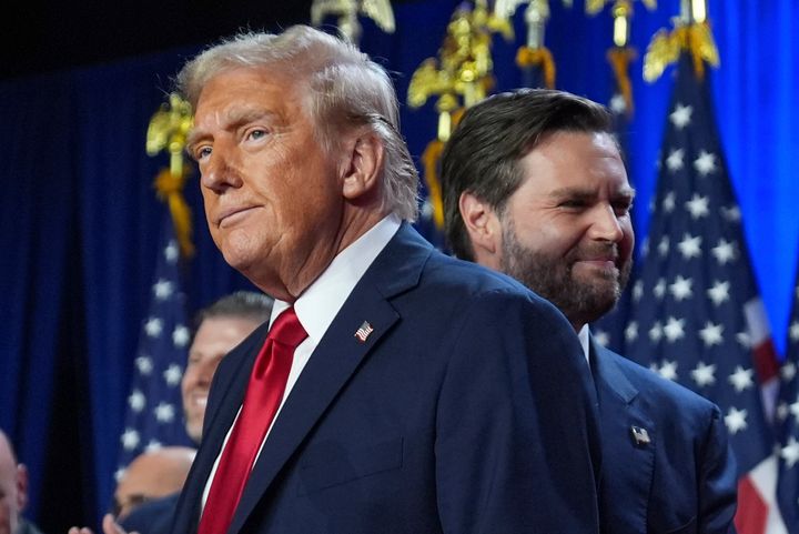 Republican presidential nominee former President Donald Trump and his running mate JD Vance