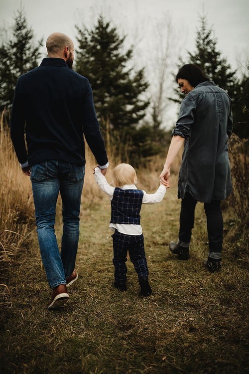 The author with her family.