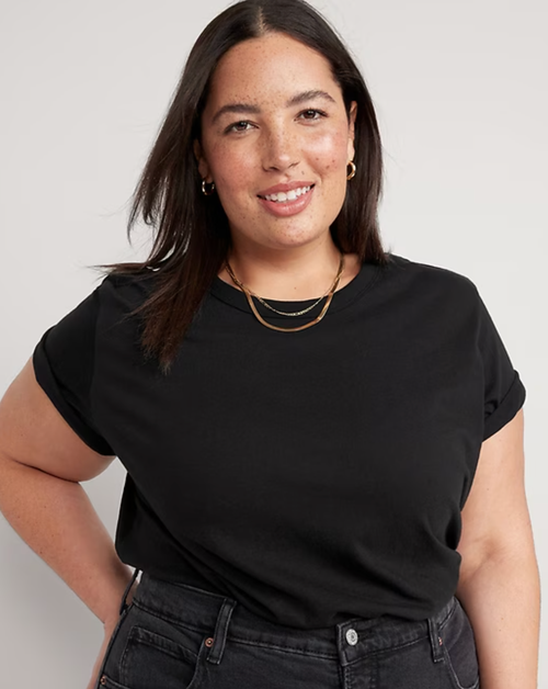 The Old Navy crewneck in a black hue that, per reviewers, will actually remain vibrant after your wash and dry cycles.