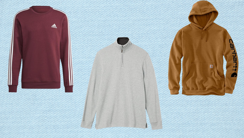 Sweatshirts from Adidas, Amazon Essentials and Carhartt