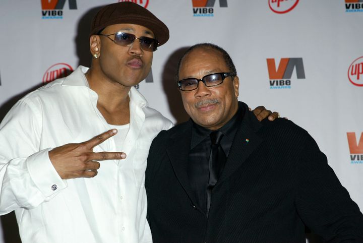 LL Cool J and Jones pose in the press room at the Vibe Awards: Beats, Style, Flavor. The two-hour special event celebrated excellence in urban music.