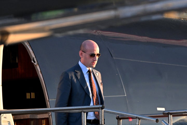 Trump adviser Stephen Miller, seen here leaving the campaign plane in September 2024, has sketched out what a planned effort for "mass deportations" will look like. It is not clear how many voters understand the implications.