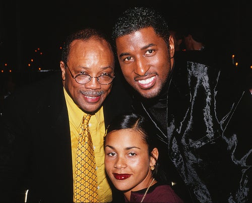 Jones and Kenneth “Babyface” Edmonds with Kidada Jones at the ACLU Bill of Rights Dinner on Dec. 16, 1996, in Beverly Hills, California.