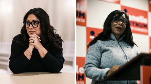 In Oregon's 5th, Republican Rep. Lori Chavez-DeRemer, left, currently trails Democratic state Rep. Janelle Bynum, right. The seat is one of Democrats' remaining pickup opportunities.