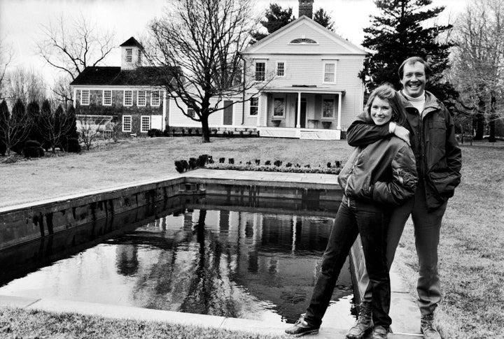 Martha Stewart and Andrew Stewart outside their home in 1980.