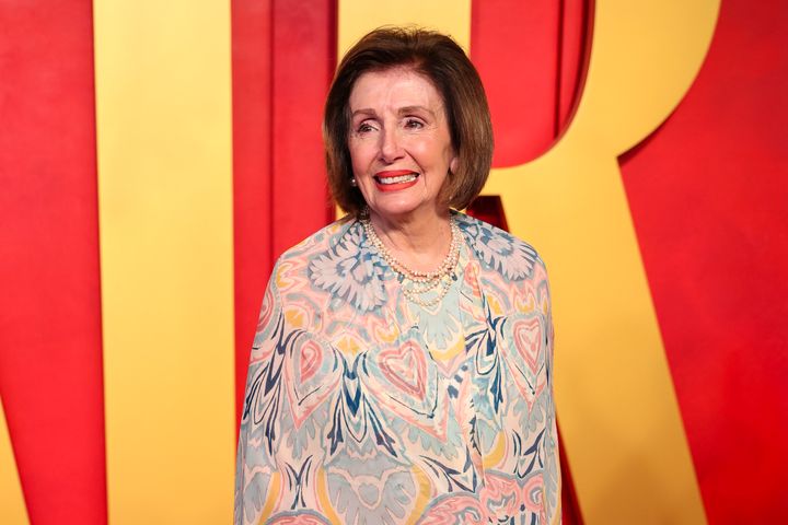 Nancy Pelosi at the 2024 Vanity Fair Oscar Party held at the Wallis Annenberg Center for the Performing Arts on March 10, 2024 in Beverly Hills, California. 