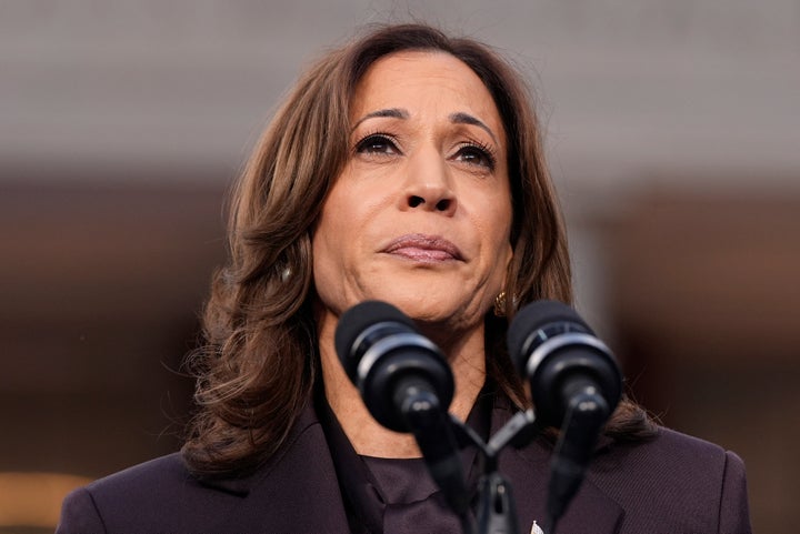 Vice President Kamala Harris delivers a concession speech after the 2024 presidential election, Wednesday, Nov. 6, 2024, on the campus of Howard University in Washington. 