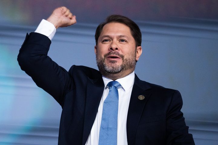 Rep. Ruben Gallego (D-Ariz.) is on track to win his Senate race in a state that Harris lost by more than five points. He was critical of President Joe Biden's border policies.