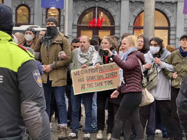 Dutch police aggressively arrest protesters who were demonstrating against the government and media's decision to attribute post-match violence between the Ajax and Maccabi Tel Aviv soccer clubs to pro-Palestinian supporters, on Nov. 10, 2024. The violence on Friday, Nov. 8, resulted in a rare three-day ban on demonstrations in Amsterdam, Netherlands.