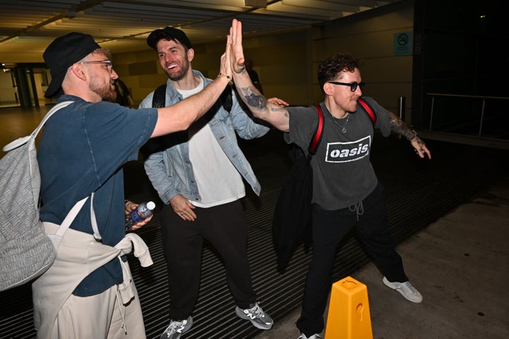 Sam Thompson and Joel Dommett with Danny Jones in Brisbane