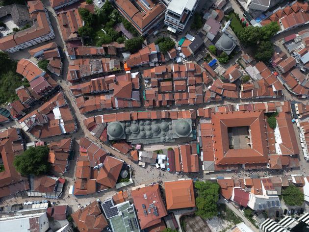 Aerial view of old bazaar Skopje Macedonia