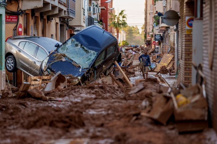 Βαλένθια 2 Νοεμβρίου 2024 στιγμιότυπο από τις καταστροφές από τις πλημμύρες 