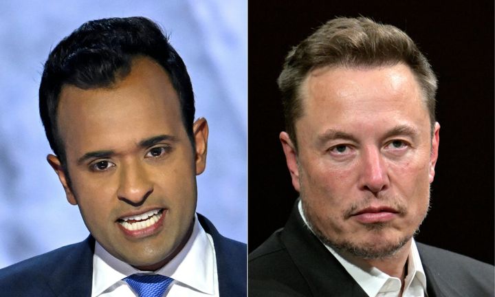 （左から）ヴィヴェック・ラマスワミ氏とイーロン・マスク氏