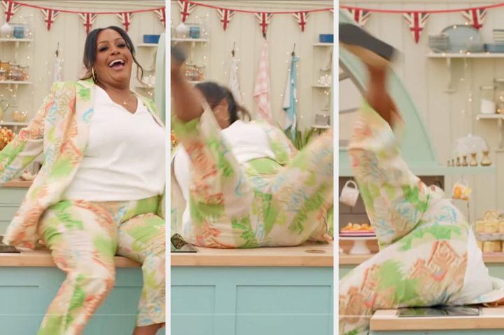 Alison Hammond takes a dramatic fall in the Bake Off tent