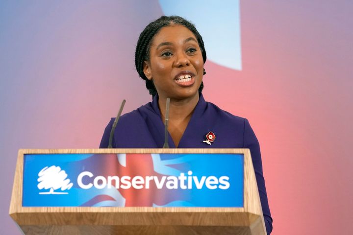 Kemi Badenoch speaks after being elected as the new leader of the Conservative Party on November 2.