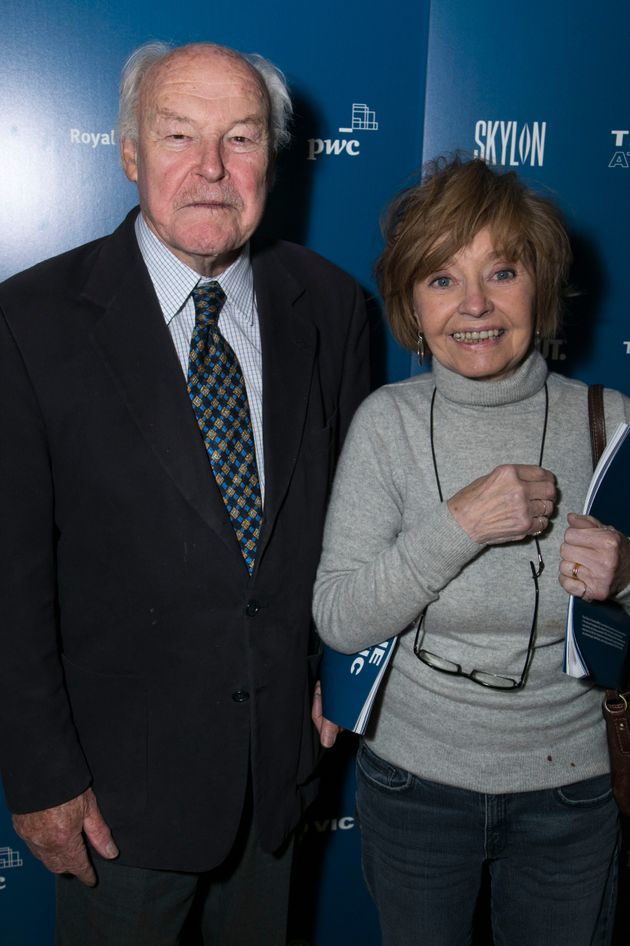 Timothy with his wife Prunella Scales in 2018