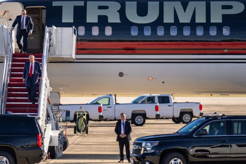 President-elect Donald Trump arrives on Nov. 13, 2024, at Joint Base Andrews, Maryland. As is tradition with incoming presidents, Trump is traveling to Washington, D.C., to meet with President Joe Biden at the White House and will also meet with Republican congressmen on Capitol Hill.