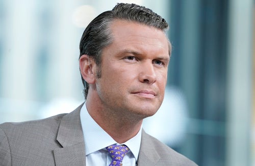 Fox News host Pete Hegseth, shown here during a "Fox & Friends" interview in 2019, claims a Christian tattoo was to blame for his rejection from inauguration duties.
