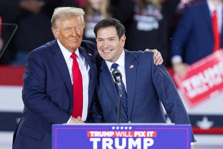 Sen. Marco Rubio (R-Fla.), right, is a traditional Republican foreign policy hawk. He once derided Trump as "anti-Israeli."