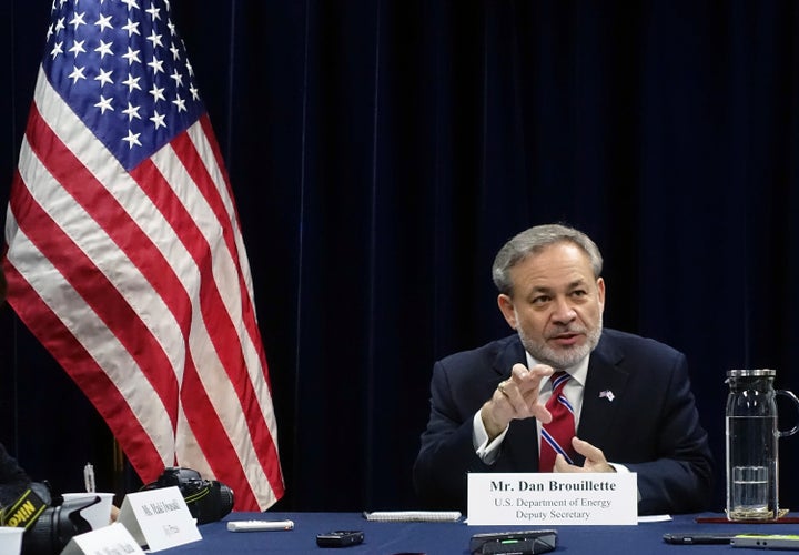 Then-Deputy Secretary of Energy Dan Brouillette speaks with journalist during a media roundtable session in Tokyo Monday Oct. 22, 2018. He later went on to take the agency's top job. 