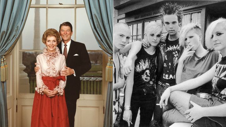 The Reagans' conservative fashion style coincided with punk youth's embrace of a far more aggressive aesthetic: studded leather, ripped jeans, mohawks.