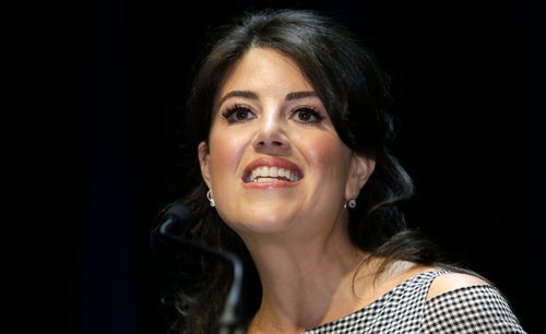 Monica Lewinsky, seen in 2015, has said that the former president "should want to apologize" to her but that it's not something that she needs.