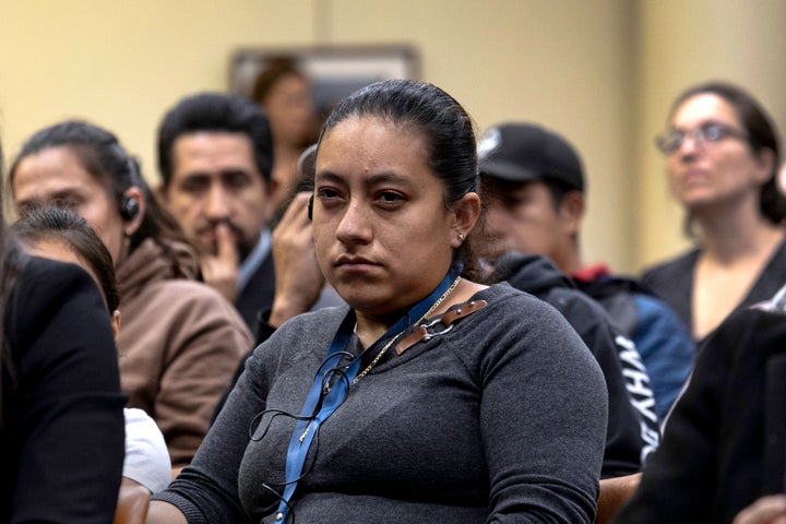 Immigrant families, rights groups and concerned citizens attend a meeting with state and local officials to discuss the uncertain future following President-elect Donald Trump's win in the election on November 12, 2024 in Stamford, Connecticut.